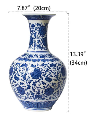 Copy of Ancient Lucky Lotus Motif Blue and White Porcelain Flower Vase