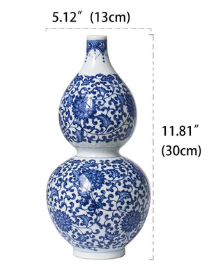 Copy of Ancient Lucky Lotus Motif Blue and White Porcelain Flower Vase