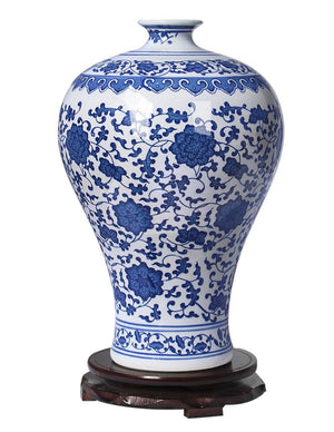 Copy of Ancient Lucky Lotus Motif Blue and White Porcelain Flower Vase