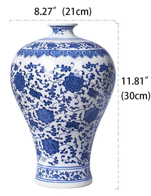 Copy of Ancient Lucky Lotus Motif Blue and White Porcelain Flower Vase