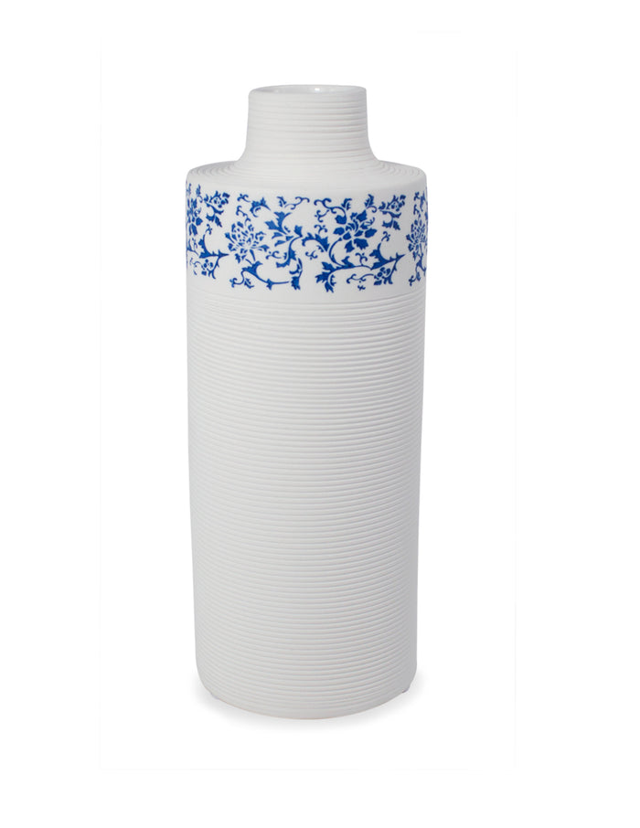 Dahlia Modern Minimalism Blue and White Pattern Porcelain Flower Vase