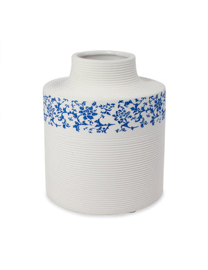 [product type] | Dahlia Modern Minimalism Blue and White Pattern Porcelain Flower Vase | Dahlia