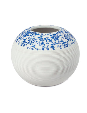[product type] | Dahlia Modern Minimalism Blue and White Pattern Porcelain Flower Vase | Dahlia