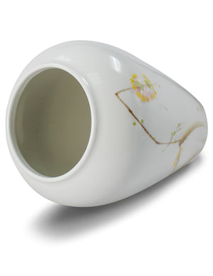 [product type] | Dahlia Modern Plum Decorative Hand Painted White Porcelain Flower Vase | Dahlia