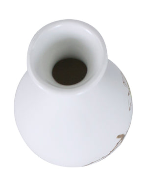 [product type] | Dahlia Decorative Hand Painted White Porcelain Flower Bud Vase | Dahlia