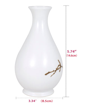 [product type] | Dahlia Decorative Hand Painted White Porcelain Flower Bud Vase | Dahlia