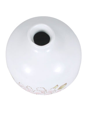 [product type] | Dahlia Decorative Hand Painted White Porcelain Flower Bud Vase | Dahlia