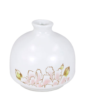 [product type] | Dahlia Decorative Hand Painted White Porcelain Flower Bud Vase | Dahlia