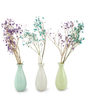 [product type] | Dahlia Cute Solid Color Mini Ceramic Flower Bud Vase, Set of 3 | Dahlia